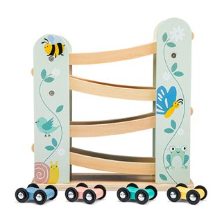 Wooden Ramp Racer with 4 Cars